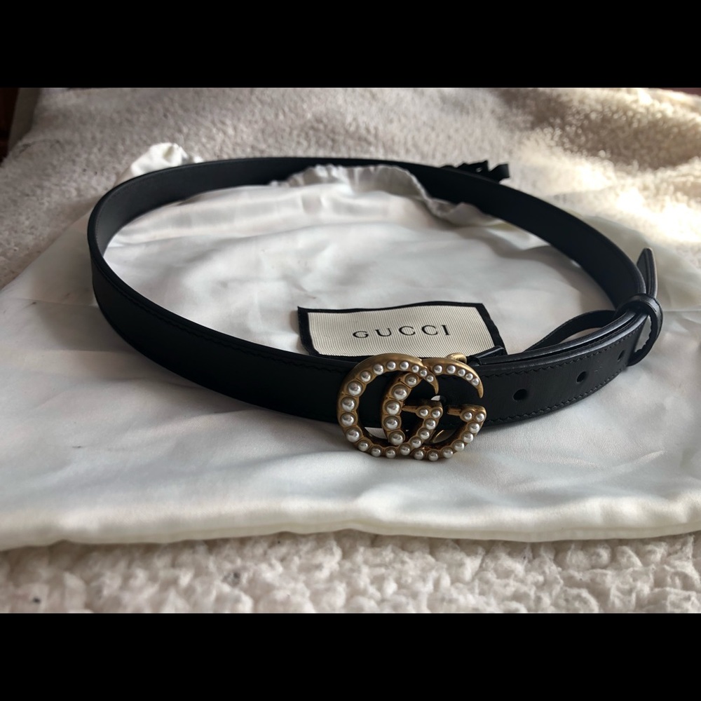 Pearl Studded Gucci Belt